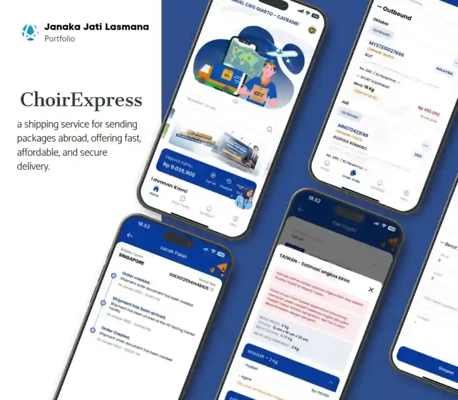 Choir Express app screens from the supplied project presentation